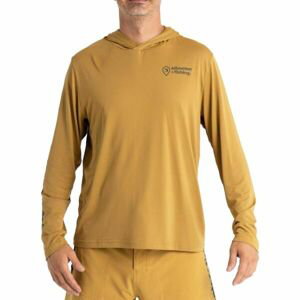 ADVENTER & FISHING UV HOODED Pánské funkční UV tričko, hnědá, velikost