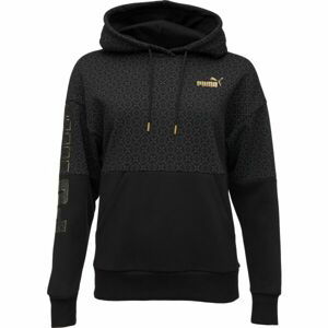 Puma POWER LOGO LOVE HOODIE Dámská mikina, černá, veľkosť XL