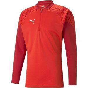 Puma TEAMCUP TRAINING 1/4 ZIP TOP Pánská sportovní mikina, červená, velikost S