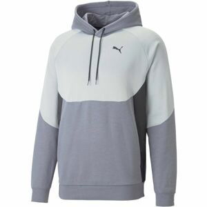 Puma PUMATECH HOODIE FL Pánská mikina, šedá, velikost M