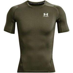 Under Armour HG ARMOUR COMP SS Pánské triko, khaki, velikost md