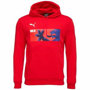 Puma HOODY Pánská mikina, červená, velikost L