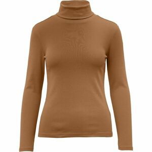 s.Oliver RL T-SHIRT LONG SLEEVE POLO NECK NOOS Tričko s dlouhým rukávem, hnědá, veľkosť 42