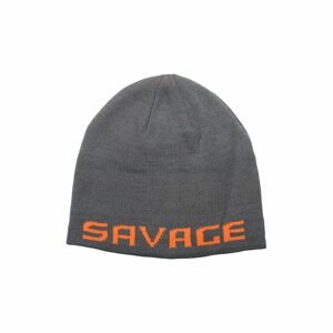 Savage Gear Zimní čepice Logo Beanie Rock Grey/Orange