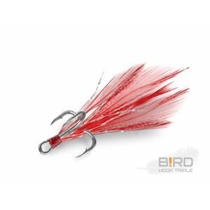 Delphin Trojháček B!RD Triple Hook 3ks - Červená vel.6
