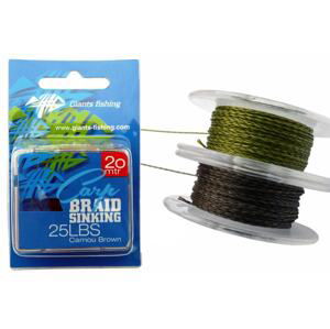 Giants Fishing Návazcová šňůrka Carp Braid Sinking 20m - 25lbs Camou Brown