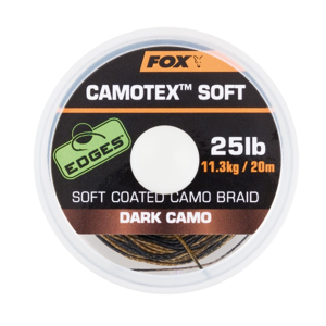 Fox Ztužená šňůrka Camotex Soft 20m - Dark camo 15lb