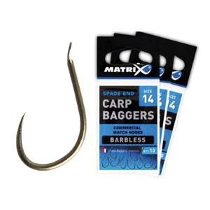 Matrix Háčky bez protihrotu Carp Bagger Hook 10ks - vel. 16
