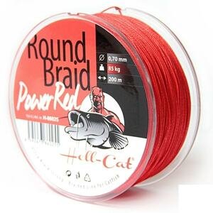Hell-Cat Splétaná šňůra Round Braid Power Red 200m - 0,60mm