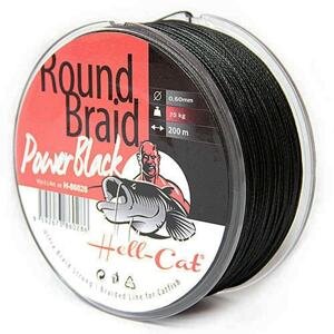 Hell-Cat Splétaná šňůra Round Braid Power Black 200m - 0,80mm