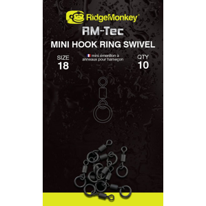 RidgeMonkey Mikroobratlík Mini Hook Ring Swivel 10ks