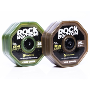 RidgeMonkey Návazcová šňůrka Rock Bottom 10m - Semi stiff camo 25lb Zelená