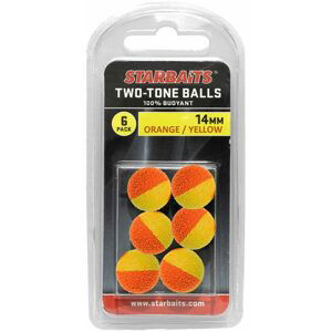 Starbaits Pěnová Nástraha Two Tones Balls 14mm 6ks - oranžová/žlutá