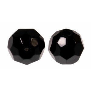 Zeck Skleněné korálky Faceted Glass Beads Black 10ks