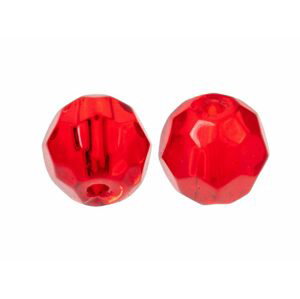 Zeck Skleněné korálky Faceted Glass Beads Red 10ks - 8mm