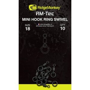 RidgeMonkey Obratlík RM-Tec Mini Hook Ring Swivel 10ks - vel.18