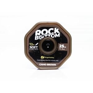 RidgeMonkey Šňůrka RM-Tec Rock Bottom Tungsten Coated Soft 25lb 10m - Camo Brown