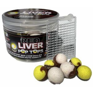 Starbaits Vyvážené boilie Pop Tops Red Liver 60g - 20mm