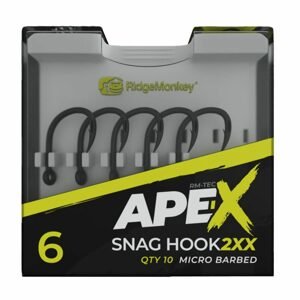 RidgeMonkey Háčky Ape-X Snag Hook 2XX Barbed 10ks - vel. 4