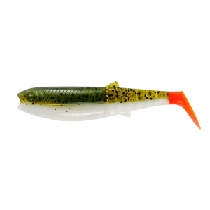 Savage gear gumová nástraha cannibal shad olive hot orange - 6,8 cm 3 g