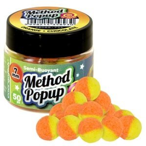 Benzar mix plovoucí boilies pop up bicolor method 7 mm - čokoláda-pomeranč