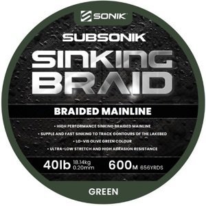 Sonik šňůra subsonik sinking braid green 0,20 mm 18,14 kg - 600 m
