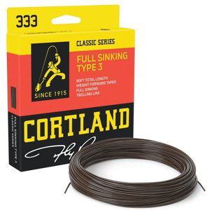 Cortland muškařská šňůra 333 classic full sinking type 3 brown fresh salt 90 ft - wf5s