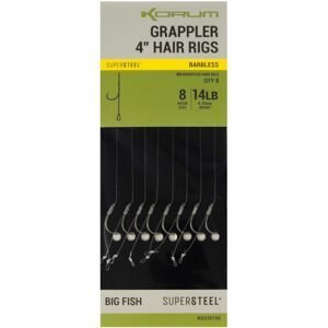 Korum návazec grappler 4” hair rigs barbless 10 cm - velikost háčku 8 průměr 0,30 mm nosnost 14 lb