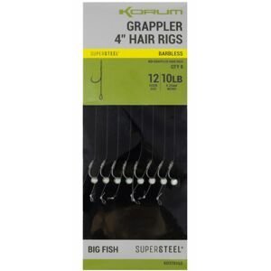 Korum návazec grappler 4” hair rigs barbless 10 cm - velikost háčku 12 průměr 0,26 mm nosnost 10 lb