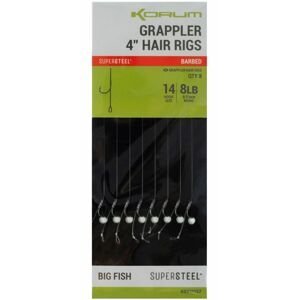 Korum návazec grappler 4” hair rigs barbed 10 cm - velikost háčku 14 průměr 0,23 mm nosnost 8 lb