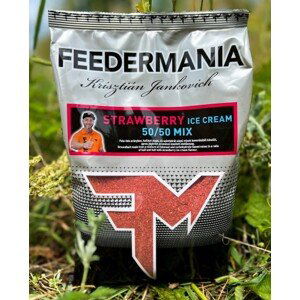 Feedermania krmítková směs groundbait 50/50 mix 800 g - strawberry ice cream