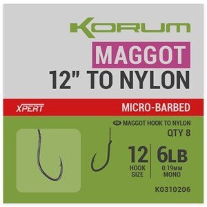 Korum návazce xpert maggot barbed to nylon 30 cm - #14 0,17 mm 5 lb