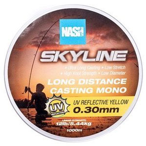 Nash vlasec skyline mono uv yellow 1000 m - 0,30 mm 5,44 kg