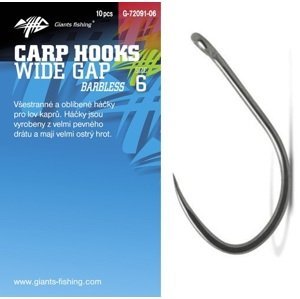 Giants fishing háček carp hooks wide gape bez protihrotu 10 ks - velikost 4