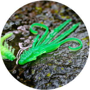Redbass gumová nástraha nymfa fluo/green uv - x 100 mm