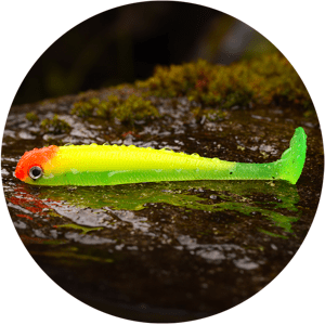 Redbass gumová nástraha ripper swimmer slim fluo green rh uv - l 88 mm