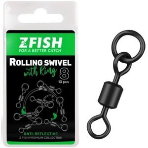 Zfish obratlík s kroužkem rolling swivel with ring black matt vel 8 nosnost 26 kg