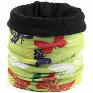 Finmark CHILDREN’S MULTIFUNCTIONAL SCARF WITH FLEECE Dětský multifunkční šátek s fleecem, světle zelená, velikost UNI