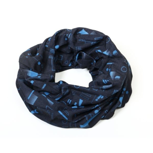 Finmark MULTIFUNKČNÍ ŠÁTEK Multifunkční šátek, Černá,Modrá, velikost