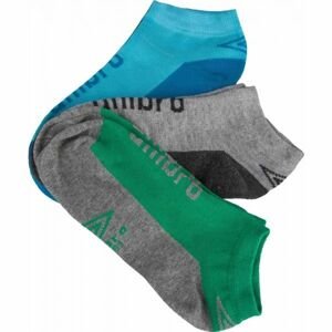 Umbro LOW LINER JUNIORS 3P Dětské ponožky, Modrá,Šedá,Tmavě zelená, velikost 32-35