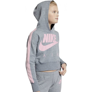 Nike NSW CROP PE AIR šedá M - Dívčí mikina s kapucí