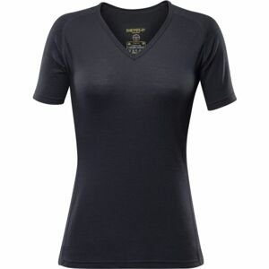 Devold BREEZE T-SHIRT V-NECK W Dámské vlněné triko, černá, velikost XS