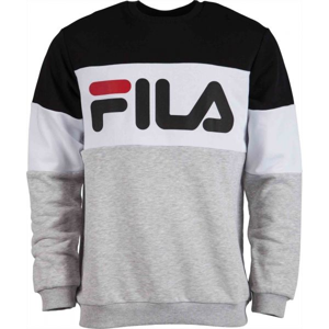 Fila STRAIGHT Blocked Crew šedá L - Pánská mikina