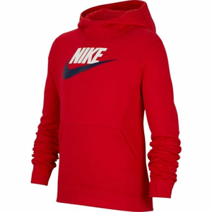 Nike NSW PO HOODIE CLUB FLC HBR červená M - Chlapecká mikina