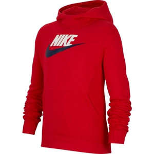 Nike NSW PO HOODIE CLUB FLC HBR červená XL - Chlapecká mikina