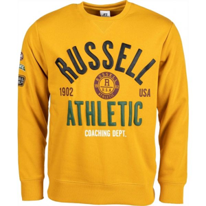 Russell Athletic PRINTED CREWNECK SWEATSHIRT žlutá S - Pánská mikina