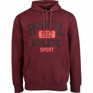 Russell Athletic PRINTED HOODY SWEATSHIRT Pánská mikina, Vínová,Černá,Oranžová, velikost