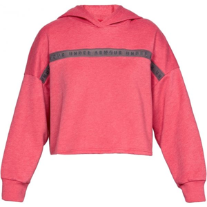 Under Armour TAPED FLEECE HOODIE růžová M - Dámská mikina