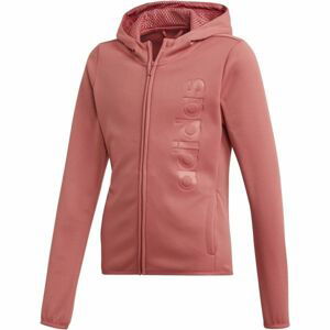 adidas YOUTH GIRLS GEAR UP FULL ZIP HOODIE růžová 128 - Dívčí mikina