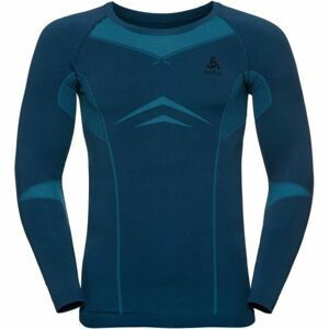 Odlo SUW MEN'S TOP L/S CREW NECK PERFORMANCE EVOLUTION WARM Pánské triko, modrá, velikost XL